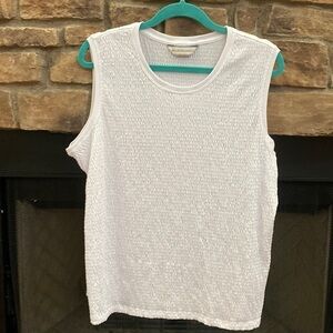 Allison Daley white textured sleeveless top. Size is XXL.